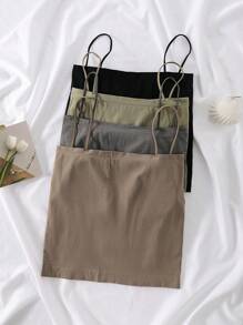 4 件套女士日常吊带背心，带衬垫胸罩，无袖汗衫上衣，健身 - 彩色 - 查看 2