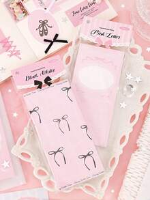 Bloc de notas con diseño de ballet de 100 hojas/libreta, papel de notas adhesivas arrancables de temática de niña bonita para escribir recordatorios - A - Ver 2