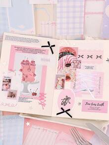 Bloc de notas con diseño de ballet de 100 hojas/libreta, papel de notas adhesivas arrancables de temática de niña bonita para escribir recordatorios - A - Ver 5