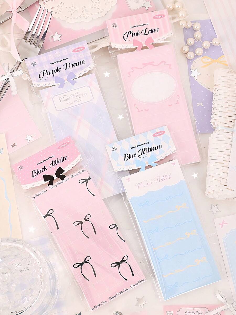 Bloc de notas con diseño de ballet de 100 hojas/libreta, papel de notas adhesivas arrancables de temática de niña bonita para escribir recordatorios - A - Ver 1