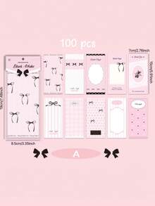Bloc de notas con diseño de ballet de 100 hojas/libreta, papel de notas adhesivas arrancables de temática de niña bonita para escribir recordatorios - A - Ver 3