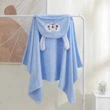 1 szt. Uroczy, kreskówkowy, długouchy małpka, koralowy polar, miękki, chłonny, z kapturem, do noszenia, szlafrok ponczo, 70*140 cm - Wielokolorowe - Zobacz 15