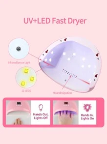 LULAA UV LED 凝胶指甲油灯专业指甲烘干机塑料外壳凝胶固化灯快干凝胶指甲油烤箱便携式自动感应沙龙和家用美甲烘干机，最佳女孩礼物 UV LED 灯指甲烘干机带智能传感器 UV 指甲灯用于固化所有凝胶抛光专业美甲工具 - 彩色 - 查看 5