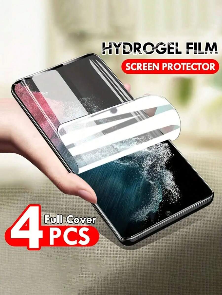 Bộ 4 miếng dán màn hình Hydrogel mềm, phủ toàn màn hình, tương thích với Samsung Galaxy S26 S25 Edge S24 S23 S22 S21 S20 Ultra Plus FE S10 Plus Note 20 10 Ultra Plus Note 9, tương thích với Samsung Galaxy A55 A35 A25 A15 A54 A34 A24 A14 A53 A52 S, (Không phải kính cường lực), Quà tặng sinh nhật, Quà tặng cho gia đình và bạn bè, Miếng dán màn hình điện thoại, Phụ kiện điện thoại, Chống nước, Chống sốc, Chống rơi, Chống trầy xước, Chống bám vân tay