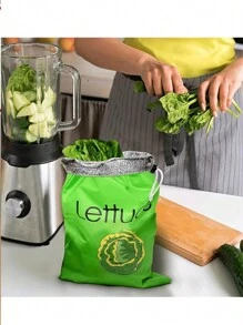 1入曲蕉造型拉繩袋，適用於保存蔬菜、水果和食品以保鮮，可重複使用、設計獨特且耐用，適用於保存和保鮮農產品，婚禮派對禮物袋