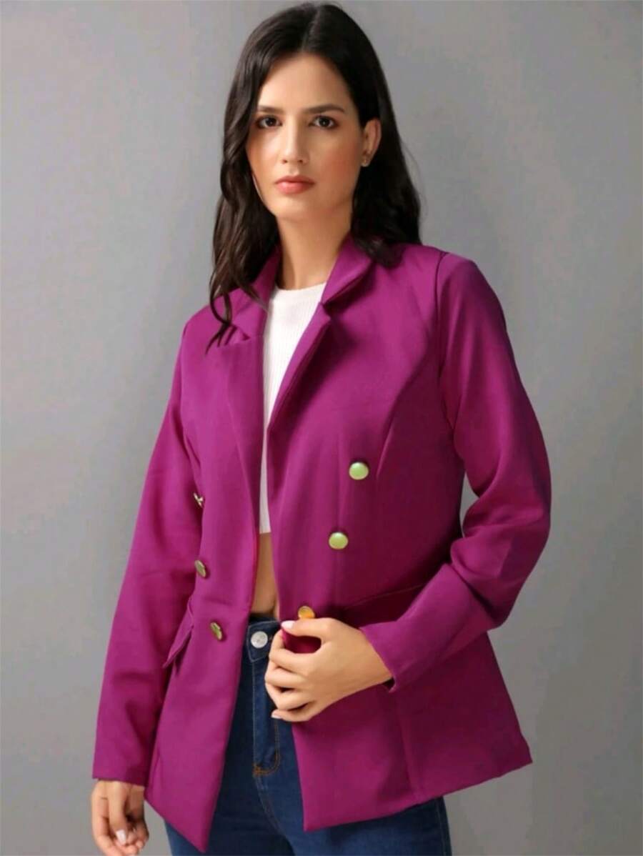 Women Blazers - 紫色 - 查看 1