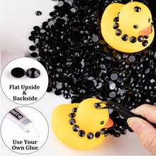 4000 piezas 4mm abalorios de resina al por mayor, abalorios redondos planos de cristal de jalea transparente AB para uñas y manualidades decoración uñas - Negro - Ver 6