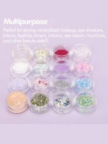50/20/10/5pcs 5 Gram Cosmetic Sample Empty Container, Houseables Jar,Sample Jars Tiny Makeup With Lids,For Cosmetic, Lotion, Cream, Makeup, Bead, Eye Shadow, Rhinestone, Samples, Pot(5g/5ml) - Black - View 8