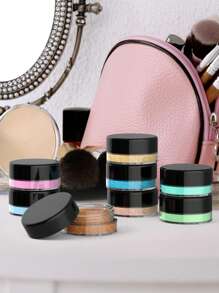 50/20/10/5pcs 5 Gram Cosmetic Sample Empty Container, Houseables Jar,Sample Jars Tiny Makeup With Lids,For Cosmetic, Lotion, Cream, Makeup, Bead, Eye Shadow, Rhinestone, Samples, Pot(5g/5ml) - Black - View 5