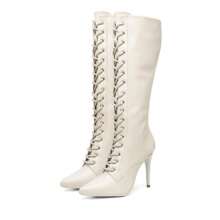 Women Knee-High Boots - Màu be - Xem 1