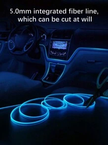 196.8in/5m Car Atmosphere Light, USB Power Supply DIY Decorative Instrument Board Atmosphere, LED Light Belt, Neon Light Flash, Suitable For Cars, Gardens, Decorations