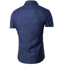 Men Shirts - 深色水洗藍 - 查看 2