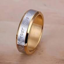 Golden Stainless Steel Couple Rings For Men And Women, Wedding Engagement Rings, Anniversary Gift - Ring - View 5