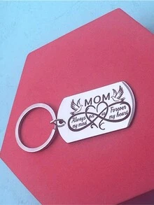1pc Mother Memorial Keychain Gift - Remembrance Tag For Those Who Have Lost Their Mom - Silver - View 1