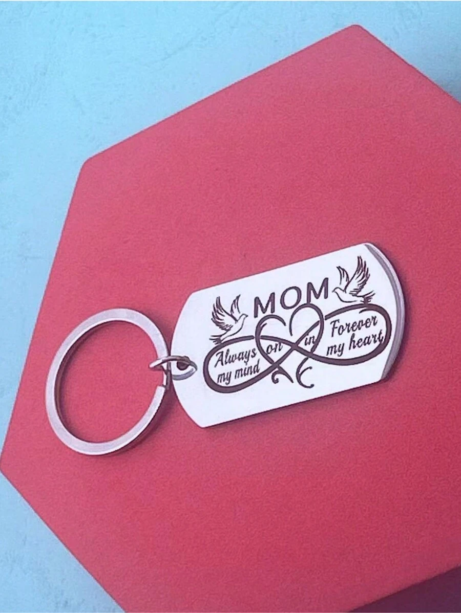 1pc Mother Memorial Keychain Gift - Remembrance Tag For Those Who Have Lost Their Mom - Silver - View 1