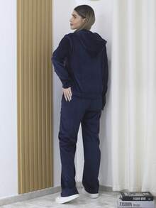 Women Two-Piece Outfits - Navy Blue - View 2