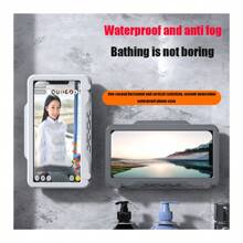 Ốp điện thoại phòng tắm chống nước gắn tường, không cần khoan, hộp đựng xà phòng và hộp đựng đồ - Màu xanh lam - Xem 1