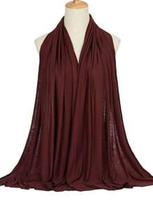 1件装女士加大码针织头巾/披肩，柔软休闲纯色头带/围巾，可搭配长袍、女士面纱