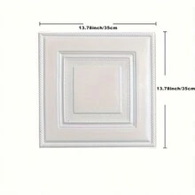 Nhãn dán gạch ốp tường 5PC3d, Giấy dán tường chống thấm nước và chống ẩm tự dính, dễ dán và bóc ra, dễ lau chùi và không cần cắt, dùng cho nhà bếp, phòng khách, phòng tắm, hành lang, 13,78X13,78 inch - trắng - Xem 3