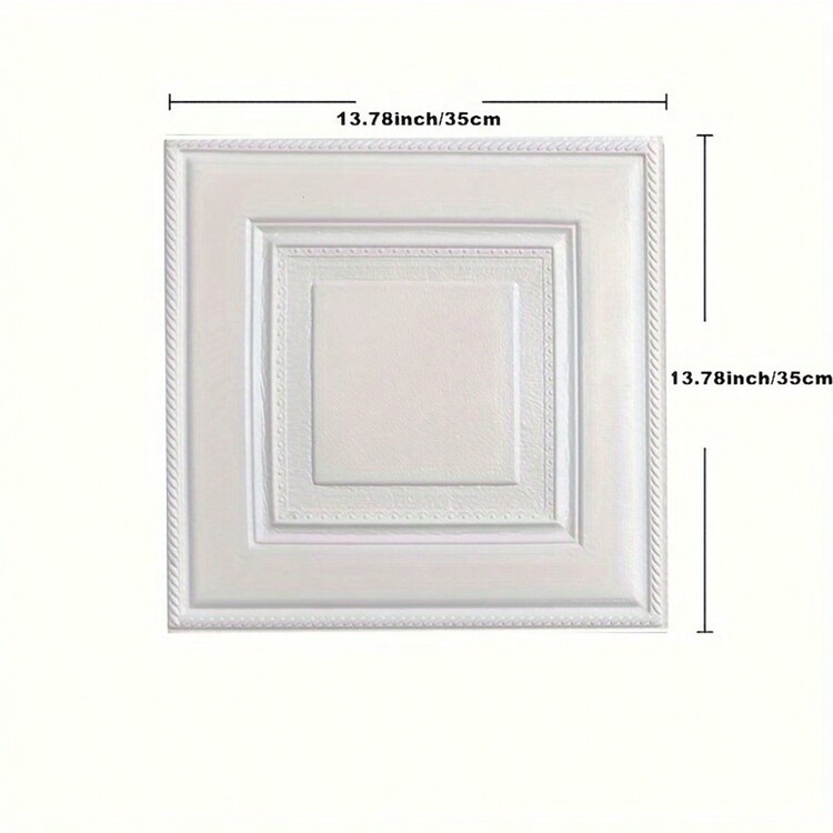 Nhãn dán gạch ốp tường 5PC3d, Giấy dán tường chống thấm nước và chống ẩm tự dính, dễ dán và bóc ra, dễ lau chùi và không cần cắt, dùng cho nhà bếp, phòng khách, phòng tắm, hành lang, 13,78X13,78 inch - trắng - Xem 2
