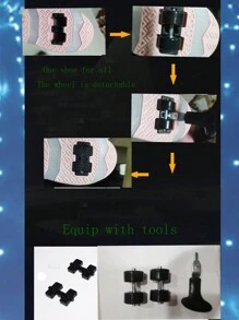 Unisex LED Rechargeable Light Up Sneakers, Multifunctional Transforming Roller Skates With Removable Wheels For Outdoor Activities And Sports Skating Shoes For Kids