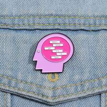 1 件粉色卡通创意可爱个性头像刻字金属卡通组合节日装饰女士节日装饰徽章和女孩节日装饰徽章送给朋友的理想礼物 - 粉色 - 查看 1