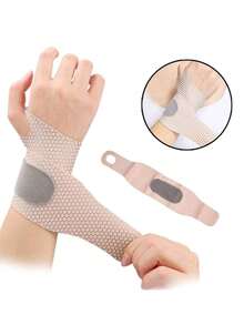 1 miếng bảo vệ cổ tay thể thao siêu mỏng dành cho nam và nữ, có thể điều chỉnh, nhẹ và thoáng khí - Màu be - Xem 2