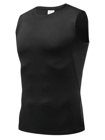 Boyfriend Style Men Compression Elastic Sports Tank Top, Quick-Drying Moisture-Wicking Breathable Underwear, Suitable For Basketball Training, Running, Cycling