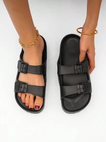 新款時尚EVA大底拖鞋，休閒舒適的女式戶外沙灘涼鞋，帶可調節扣環，重量輕，具防滑功能