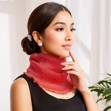 1 pieza Cuello de cisne de unicolor para mujer con cobertor de máscara facial transparente delgado. Accesorios de mujer para invierno y otoño