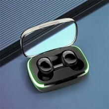 Y60無線耳塞低延遲，入耳式耳機耳塞，200mAh充電盒（30mAh * 2耳塞）單次連續播放時間3-4小時，通話清晰，舒適貼合-完美適用於電競耳機、會議、運動（黑色） - 黑色 - 查看 4