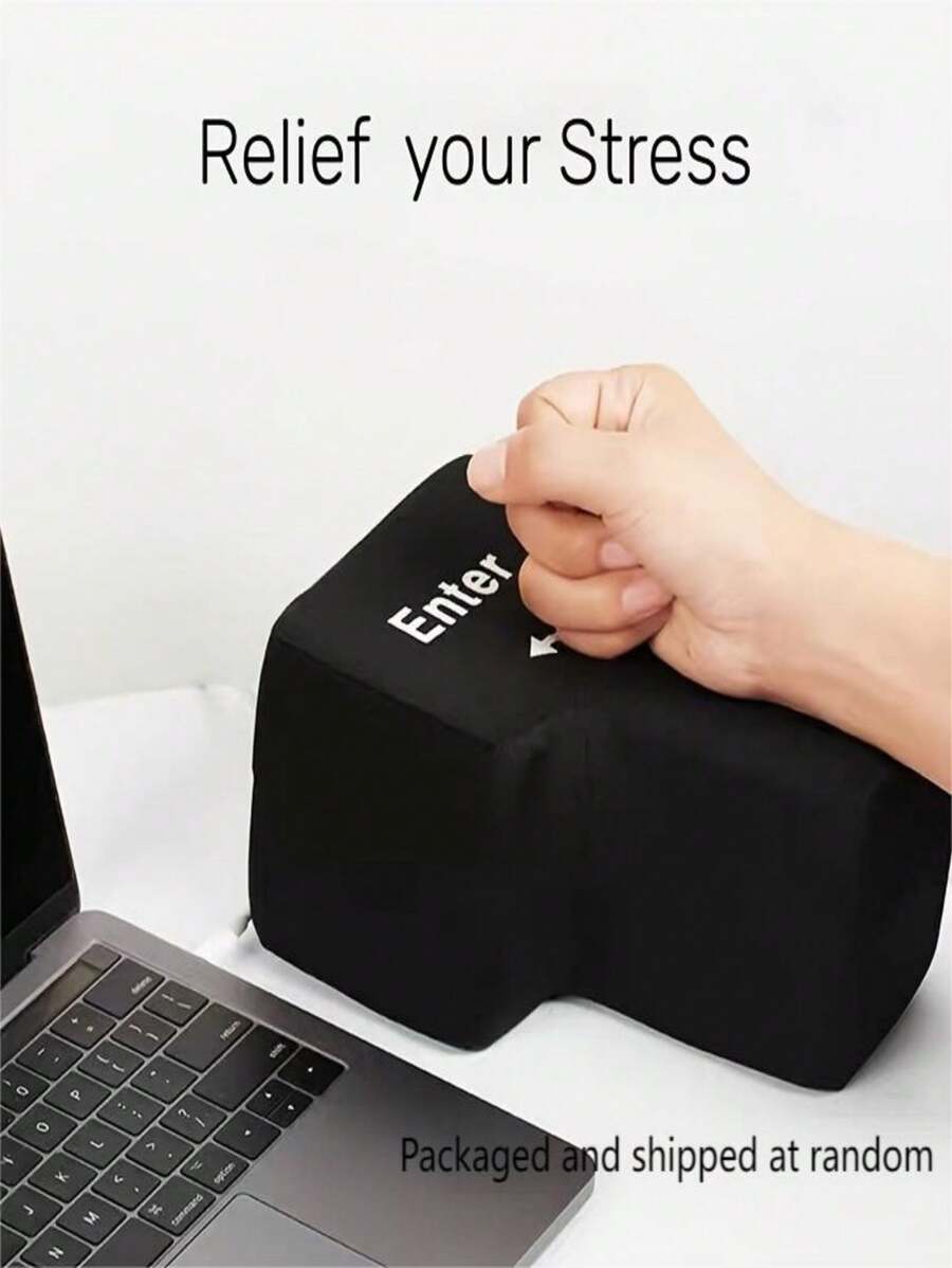 Gran tecla Enter USB cojín de ventilación, botón de retorno suave para computadora, almohada de descompresión, juguete para aliviar el estrés del botón Enter, empaquetado y enviado al azar - Multicolor - Ver 1