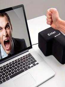 Gran tecla Enter USB cojín de ventilación, botón de retorno suave para computadora, almohada de descompresión, juguete para aliviar el estrés del botón Enter, empaquetado y enviado al azar - Multicolor - Ver 6