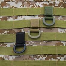 Accesorio de gancho de llavero de cintura de mochila táctica de nylon con anillo D para senderismo, caza, camping al aire libre - Negro - Ver 8