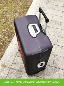 Motivo fenicottero, motivo personalizzato, aggiornamento del processo di produzione, fascia elastica globale, tessuto elastico spesso, lavabile, copertura protettiva per valigia, copertura antipolvere per valigia, molto adatta per viaggi d"affari, viaggi e check-in del bagaglio, adatta per scatole da 18-32 pollici. - nero - Visualizzare 7