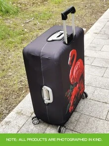 Motivo fenicottero, motivo personalizzato, aggiornamento del processo di produzione, fascia elastica globale, tessuto elastico spesso, lavabile, copertura protettiva per valigia, copertura antipolvere per valigia, molto adatta per viaggi d"affari, viaggi e check-in del bagaglio, adatta per scatole da 18-32 pollici. - nero - Visualizzare 5