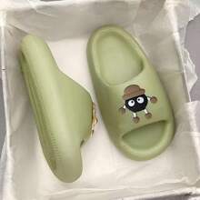 Sandalias para el hogar de Dibujos Animados de casa y de ducha. ☆ - Verde - Ver 3