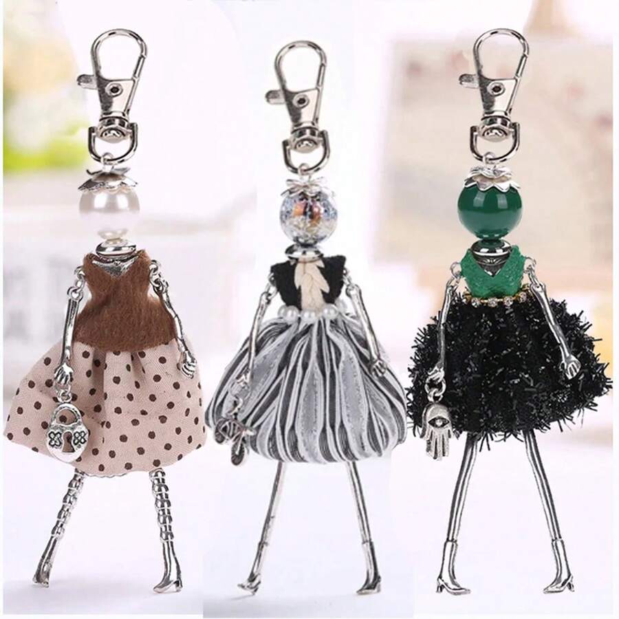 1 chiếc móc khóa mặt dây chuyền ngọc trai nhân vật hoạt hình thủ công dành cho phụ nữ