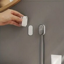 3件套牙刷架免钻防尘悬挂式收纳牙刷架浴室配件 - 彩色 - 查看 2
