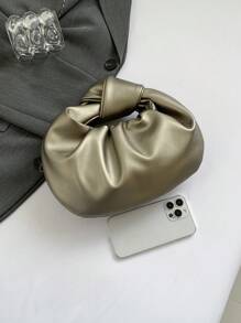 Modische, minimalistische Handtasche mit plissiertem Wolken-Design, vielseitig als Schulter- oder Unterarmtasche zu tragen