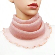 1 pieza Cuello de cisne de unicolor para mujer con cobertor de máscara facial transparente delgado. Accesorios de mujer para invierno y otoño