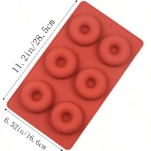1 Máy Tính 6 Khoang Tặng Khuôn Bánh Khuôn Khuôn Thạch Rỗng Khuôn Tròn Bánh Khuôn - Gạch đỏ - Xem 2
