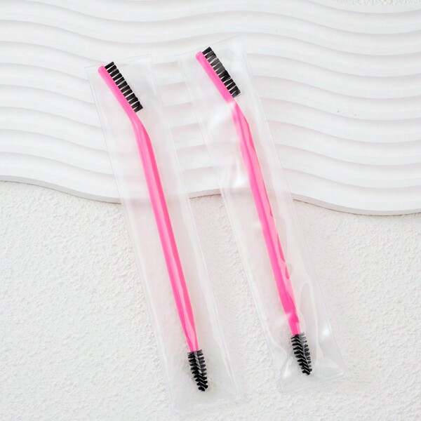 1pc Refresh Makeup Brush For Beginners Portable Double-Ended Eyebrow Brush & Spiral Eyelash Brush, For Clear Definition & Precise Trim