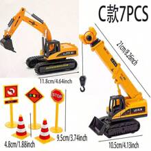 12 Pieces/Set Of Cake Decoration For Engineering Vehicles - Excavator, Bulldozer, Loader Cake Decoration For Boys' Birthday Parties,Christmas