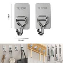 浴室毛巾掛鉤，4入組自粘式不銹鋼牆面掛鉤，多功能掛鉤，適用於掛衣服，帽子，褲子，淋浴球，浴袍，袋子和鑰匙 - 彩色 - 查看 13