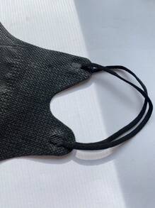 10入組黑色3D實心成人一次性無紡布口罩，可以防塵、防曬，一般適用於成人（S-M碼） - 黑色 - 查看 7