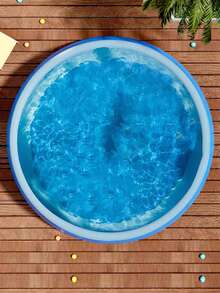 1pc 118*29in Round Inflatable Swimming Pool, 3m Inflatable Ring Pool, Top Ring Inflatable For Filling Water, With Mesh Fabric For Durability, Thickened Family Outdoor Garden Swimming Pool, Inflatable Pool For Fun