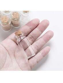 10pcs Mini Clear Glass Bottles With Corks For Perfume, Aromatherapy, Essential Oils, And DIY Craft Projects, Also Great For Wedding Gift, 10ml - Transparent - View 11