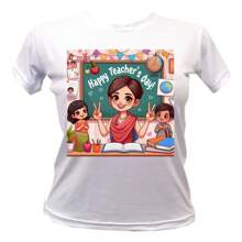 PLAYERA DIA DEL MAESTRO MAESTRA TEACHER 1 - Blanco - Ver 1