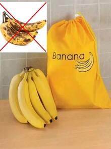 1入曲蕉造型拉繩袋，適用於保存蔬菜、水果和食品以保鮮，可重複使用、設計獨特且耐用，適用於保存和保鮮農產品，婚禮派對禮物袋